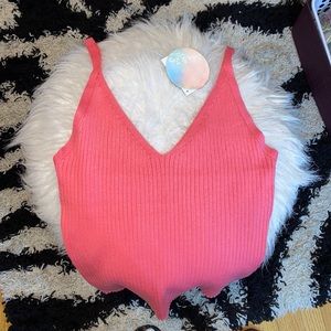 Hot pink ribbed tank top 💗